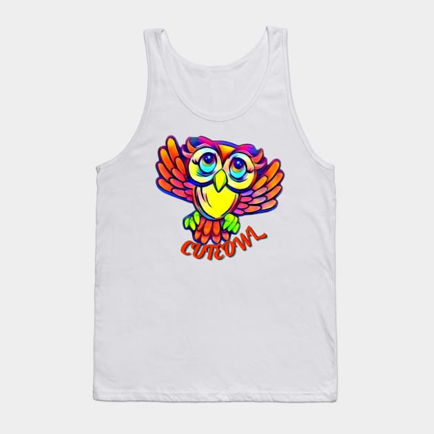 Cute Owl Tank Top by Lees Tees